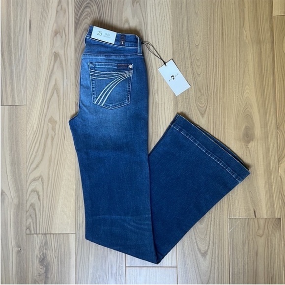 7 For All Mankind Denim - 7 For All Mankind Dojo Original Jeans Trouser NWT Size 25 7FAMK Silver Stitching